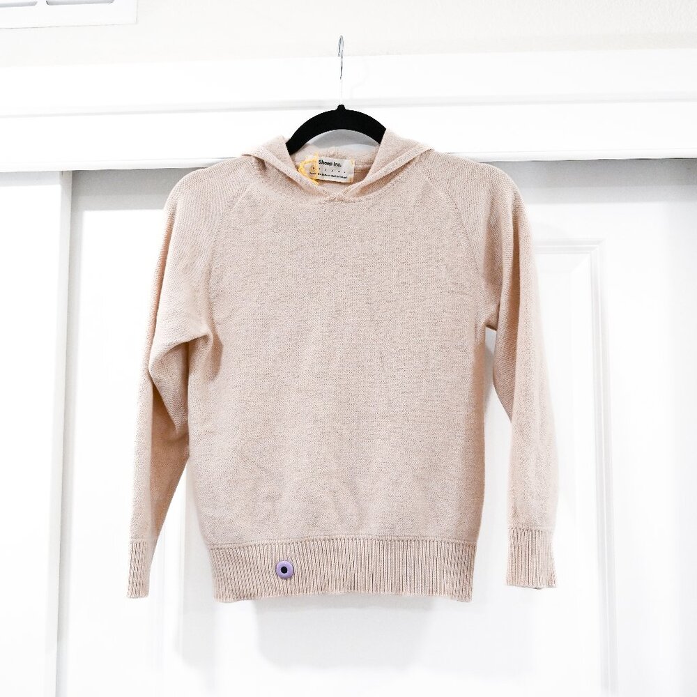 Sheep Inc 100% Merino Wool Neutral Knit Hoodie Size XS